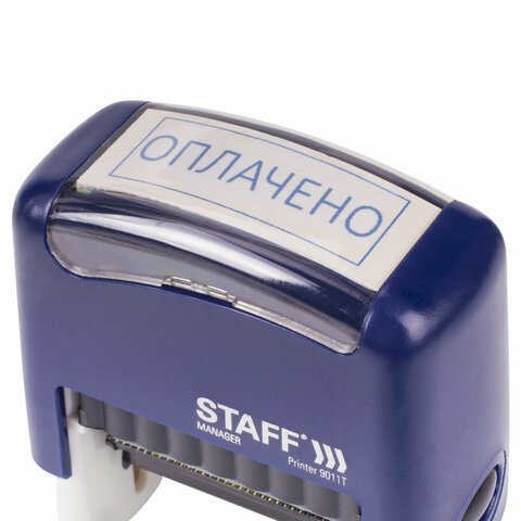 Штамп стандартный STAFF «ОПЛАЧЕНО», оттиск 38×14 мм, «Printer 9011T»