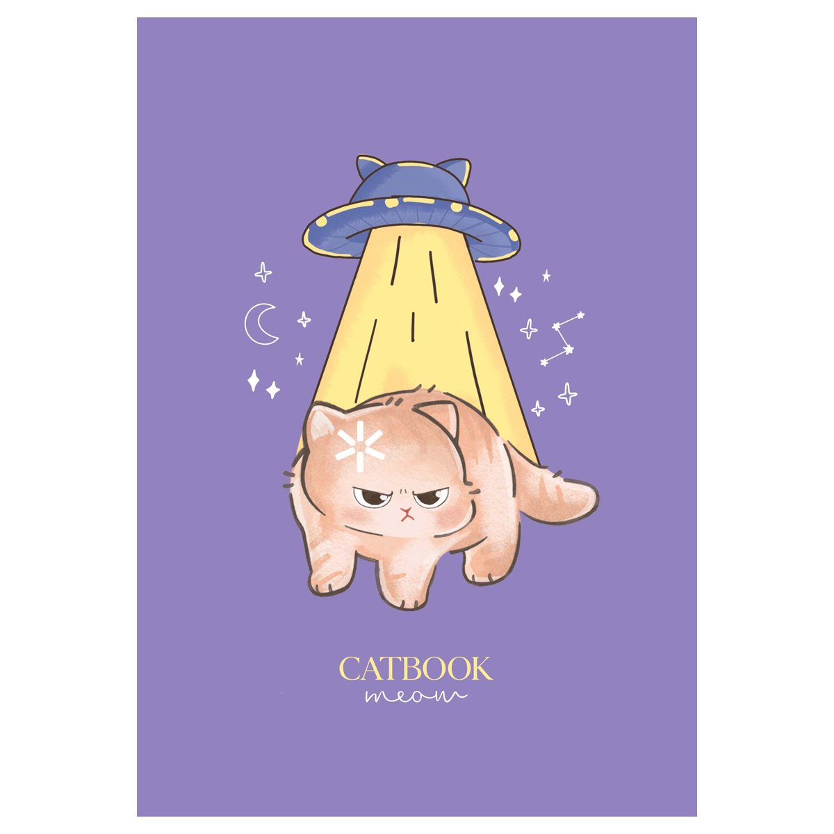 Тетрадь 80л., А5, клетка на гребне MESHU «Cat Book», двойная обложка, матовая ламинация, выб. лак