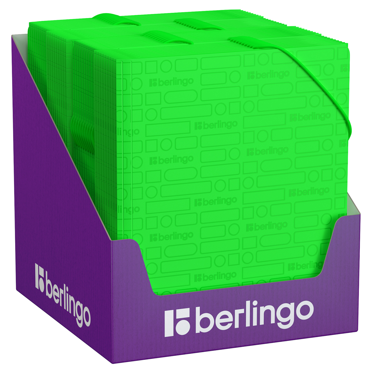 Папка для тетрадей на резинке Berlingo «Your Way» А5+, 600мкм, зеленый неон