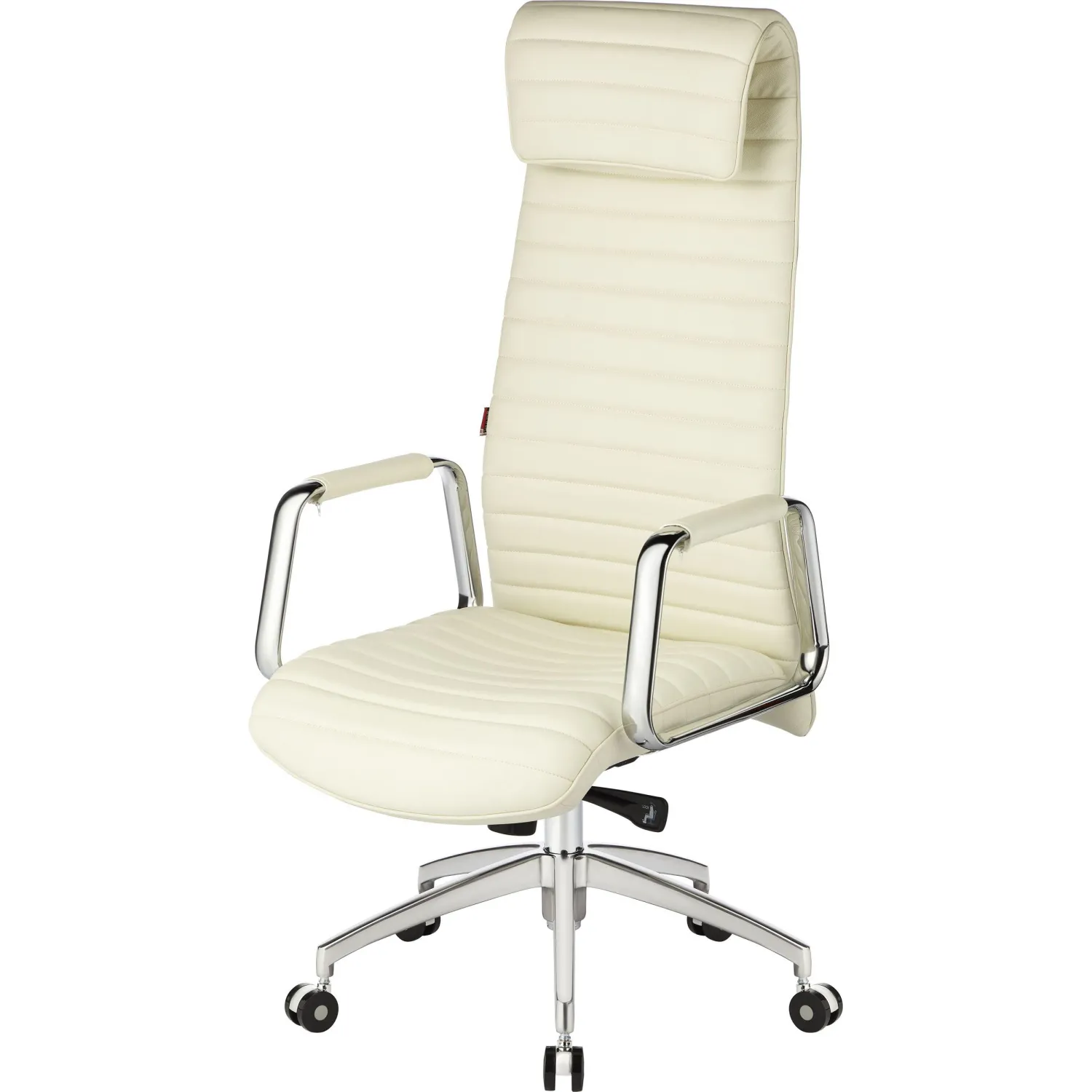 Кресло для руководителя Комус Мебель (Easy Chair) 528 белое (натуральная кожа с компаньоном, алюминий)
