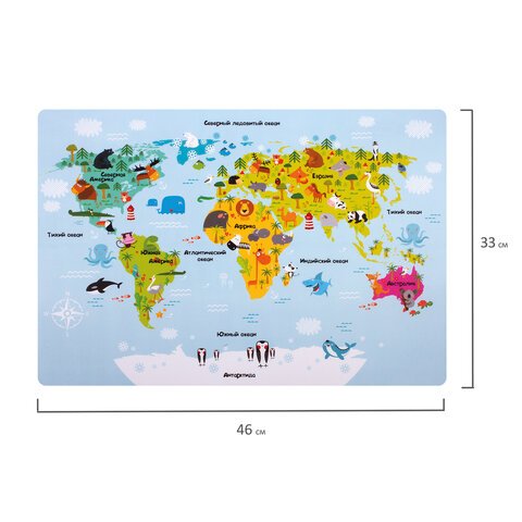 Настольное покрытие ПИФАГОРА3+пластик46×33 см«Map»270403