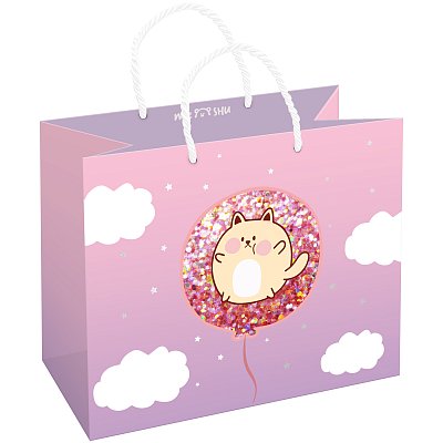 Пакет подарочный 23×18×10см MESHU «Shiny», фольга, блестки, матовая ламинация