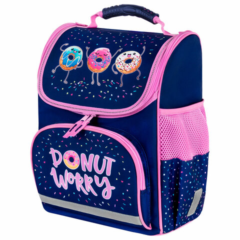 превью Ранец ПИФАГОР BASIC, 1 отделение, 3 кармана, эргономичная спинка, «Comic donuts», 35×28х18 см