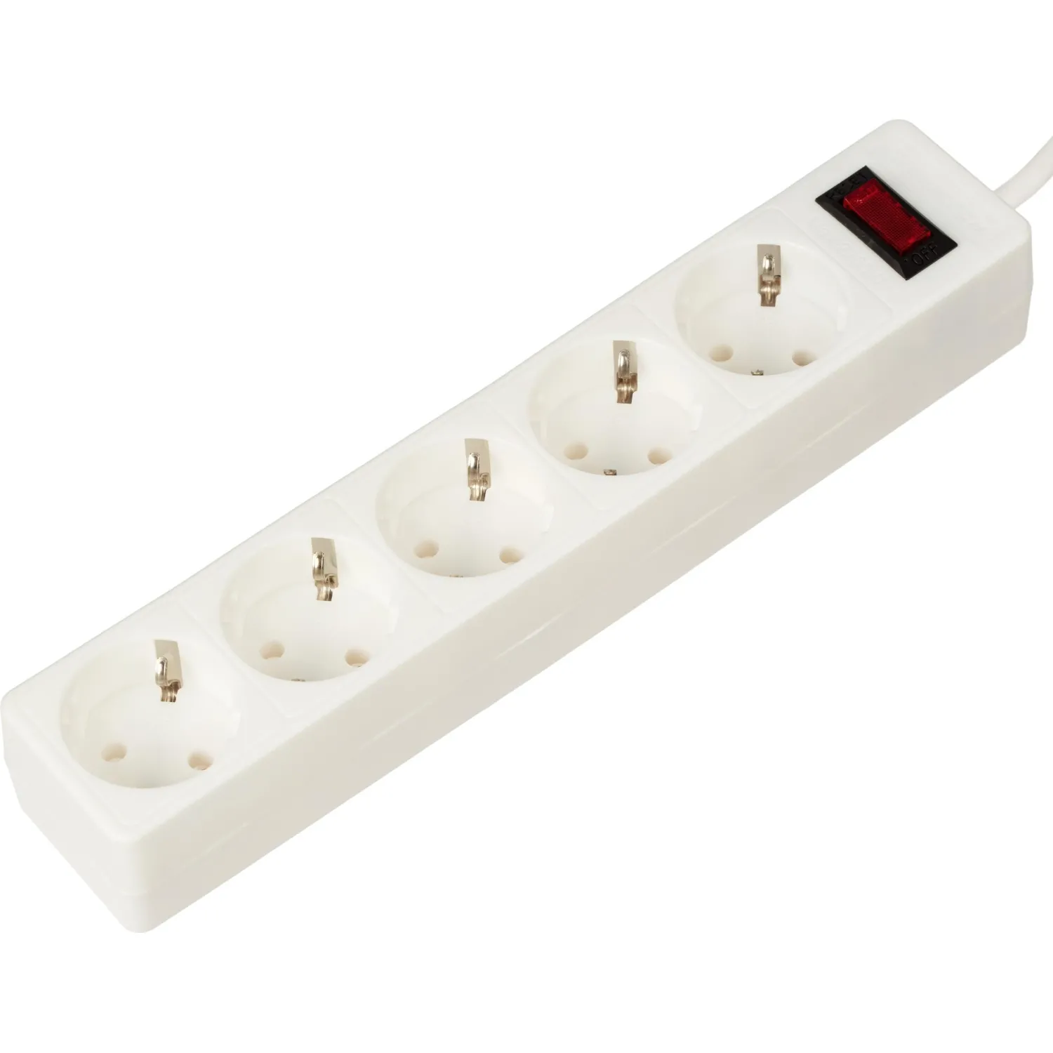 Сетевой фильтр BigTech STD-510-1.8-W (5р/1.8м/10А/2.2кВт/1мм2/белый)