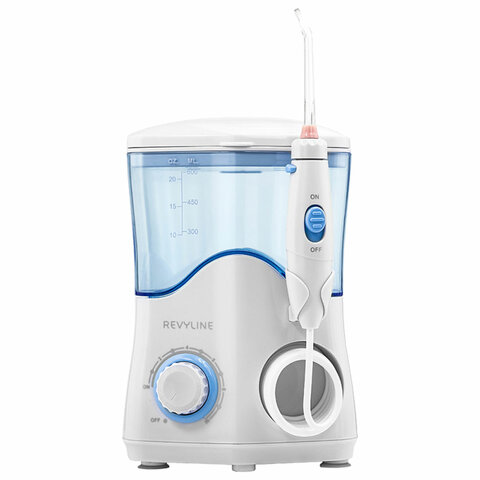 Ирригатор для полости рта REVYLINE RL 100, стационарный, емкость резервуара 0.6 л, 7 насадок, белый