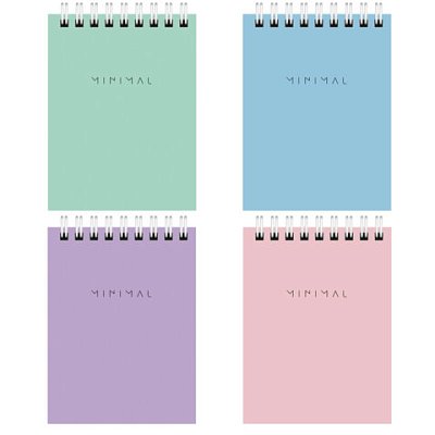 Блокнот МАЛЫЙ ФОРМАТ А7 75×105 мм, 40 л., гребень, картон, клетка, BRAUBERG «Minimal Pastel»