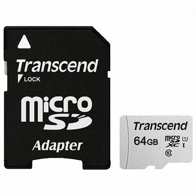 Карта памяти Transcend micro SDXC 64 Gb Class 10 (TS64GUSD300S-A)