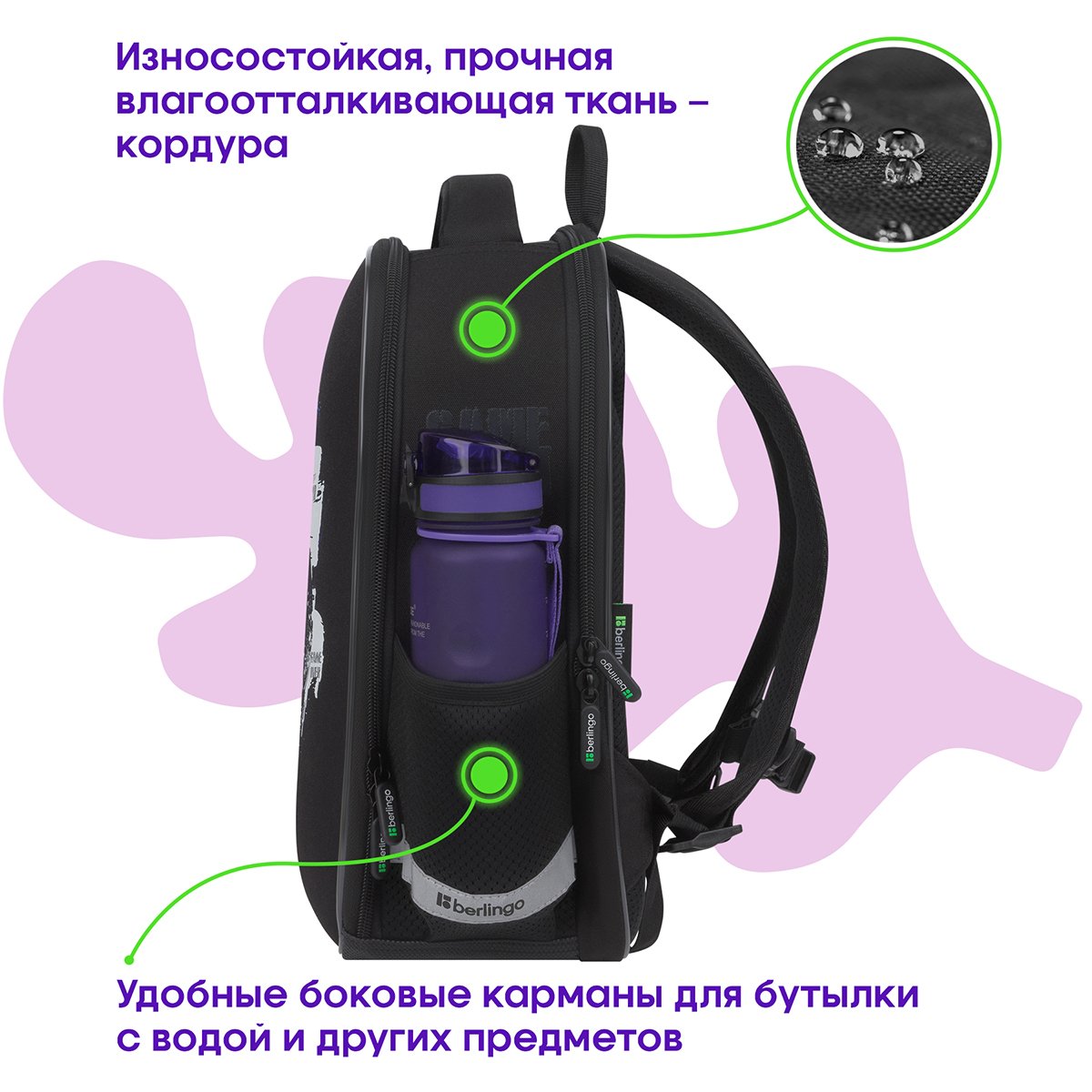 Ранец Berlingo Expert Mini «Do not disturb» 36×27×14см, 2 отделения, 2 кармана, анатомическая спинка