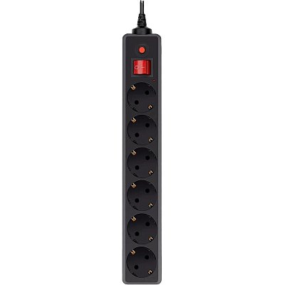 Сетевой фильтр Buro 600SH-16-3-B 3м (6 розеток) черный (коробка)