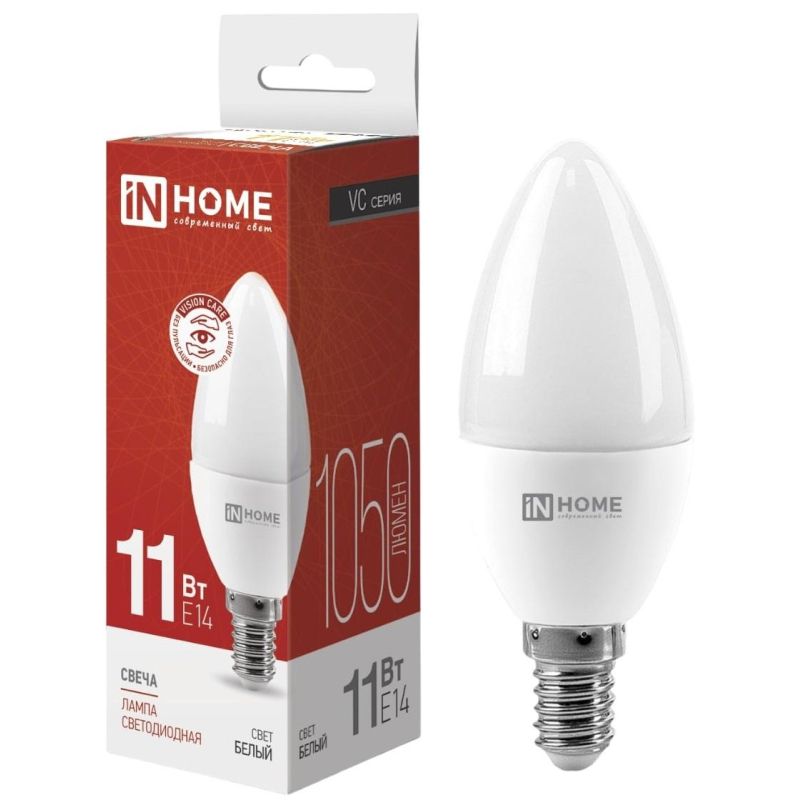 Лампа светодиодная LED-СВЕЧА-VC 11Вт 230В Е14 4000К 1050 Лм IN HOME