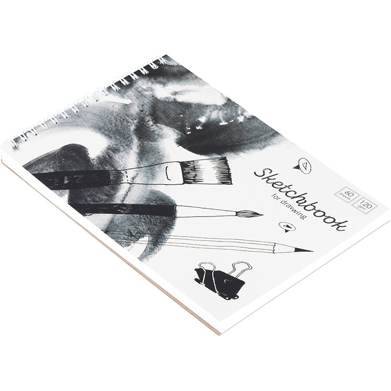 Скетчбук-блокнот 60л. А5 на гребне ArtSpace «Black/white mood», 120г/м2