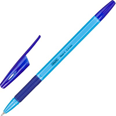 Ручка шариковая неавтомат. Attache Velex X 0.5мм синяя манж, гол. корп