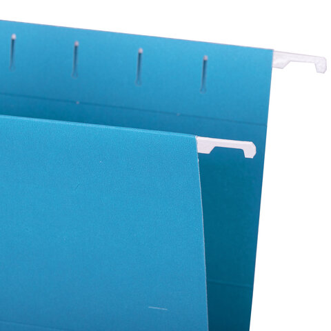 Подвесные папки А4/Foolscap (404×240 мм) до 80 л., КОМПЛЕКТ 10 шт., синие, картон, STAFF