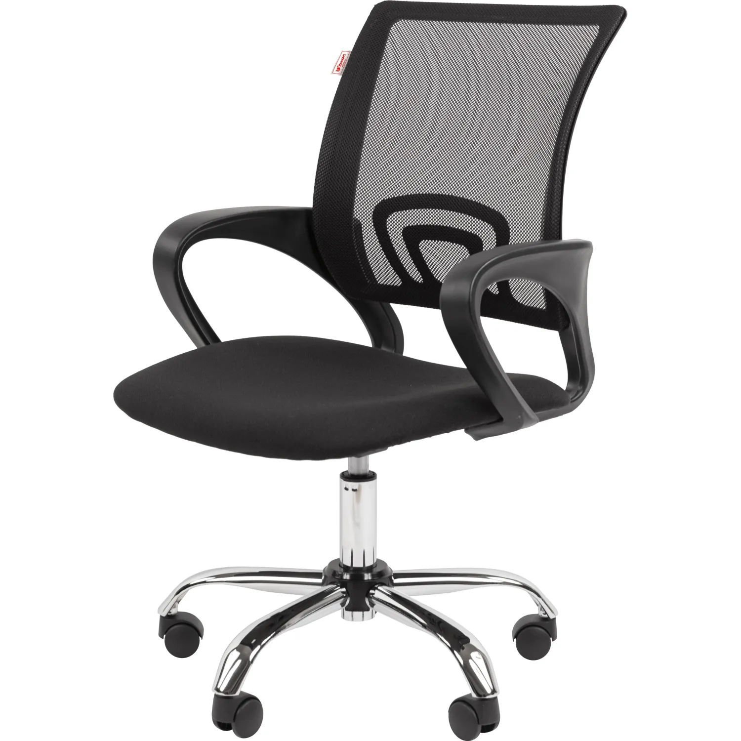 превью Кресло офисное Easy Chair 304 LT чёрное (сетка/ткань, металл хромированный)