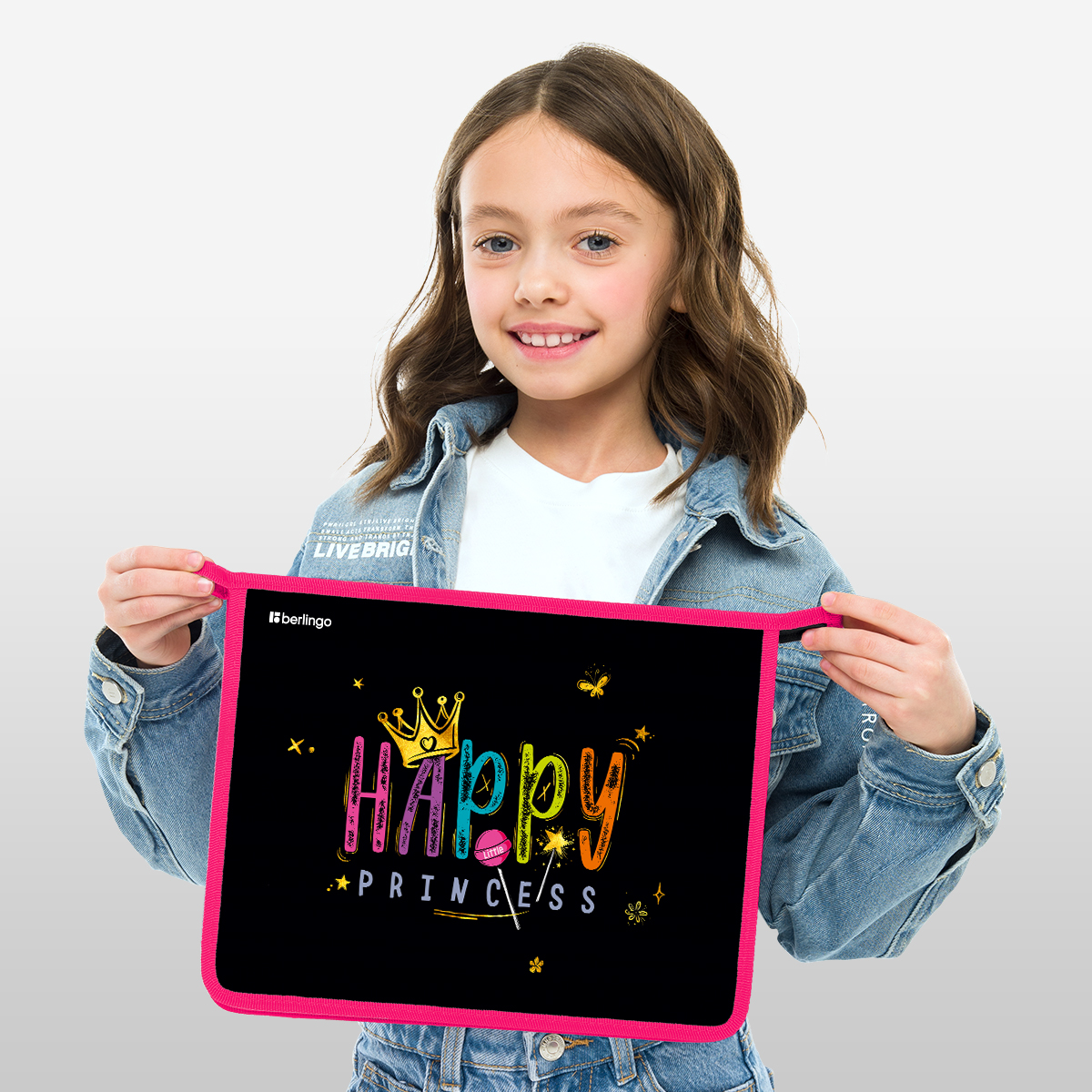 Папка для тетрадей 1 отделение, А4 Berlingo «Candy Princess», 340×245×40 мм, пластик, на молнии