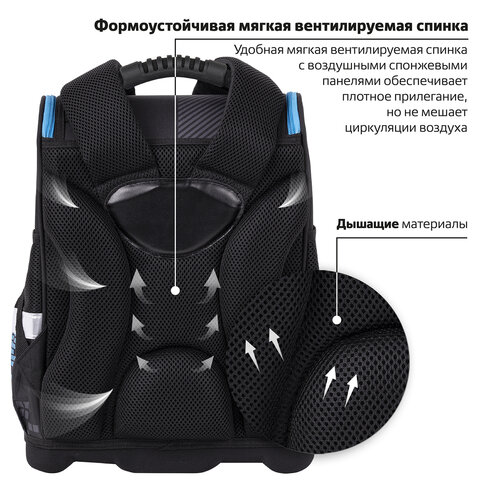 Ранец ЮНЛАНДИЯ WISE, 1 отделение, 3 кармана, устойчивое дно, «Sport game», 37×29×15 см