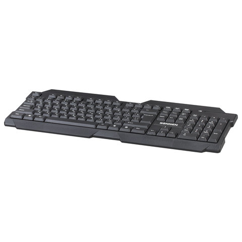 Клавиатура беспроводная SONNEN KB-5156, USB, 104 клавиши, 2.4 Ghz, черная