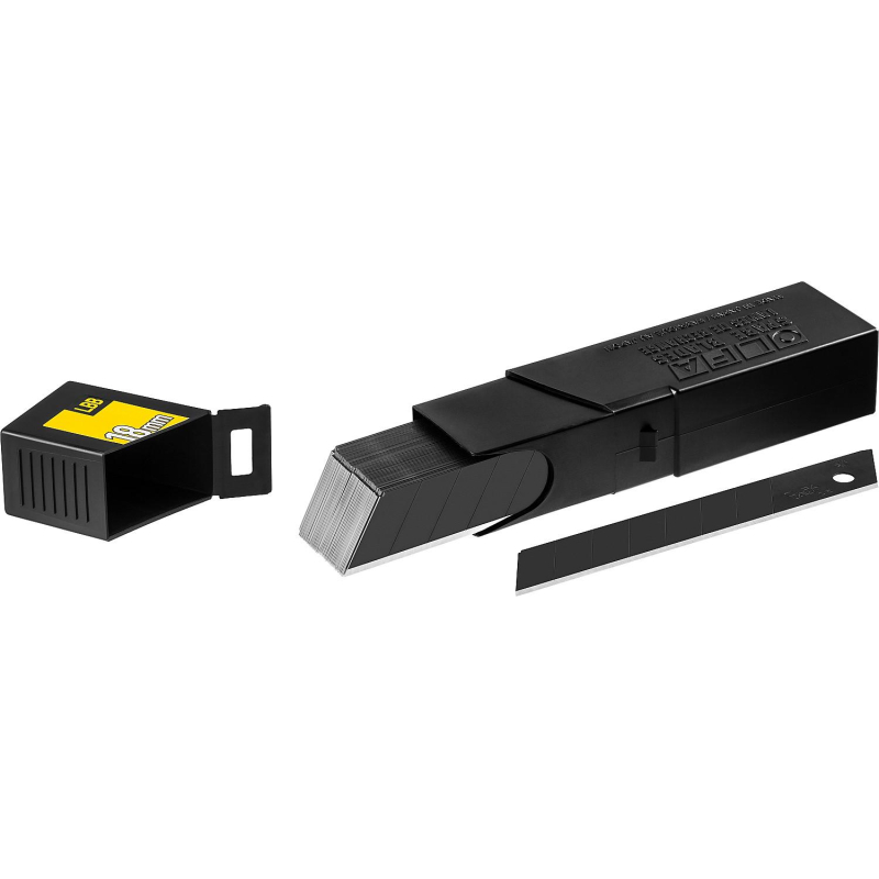 превью Лезвие OLFA EXCEL BLACK сегментир. 18 мм, 8 сегментов, 50шт/уп (OL-LBB-50B)