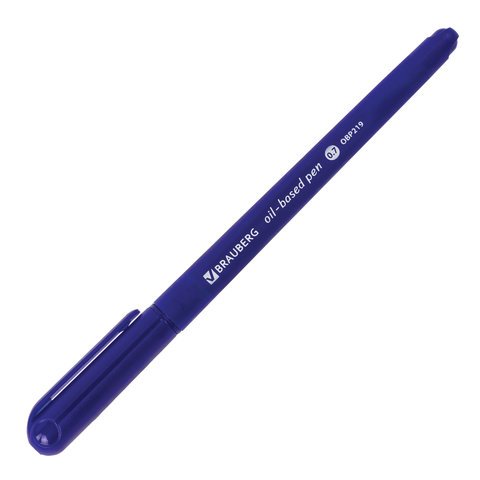 Ручка шариковая масляная BRAUBERG «i-Stick», СИНЯЯ, корпус синий, узел 0.7 мм, линия письма 0.35 мм