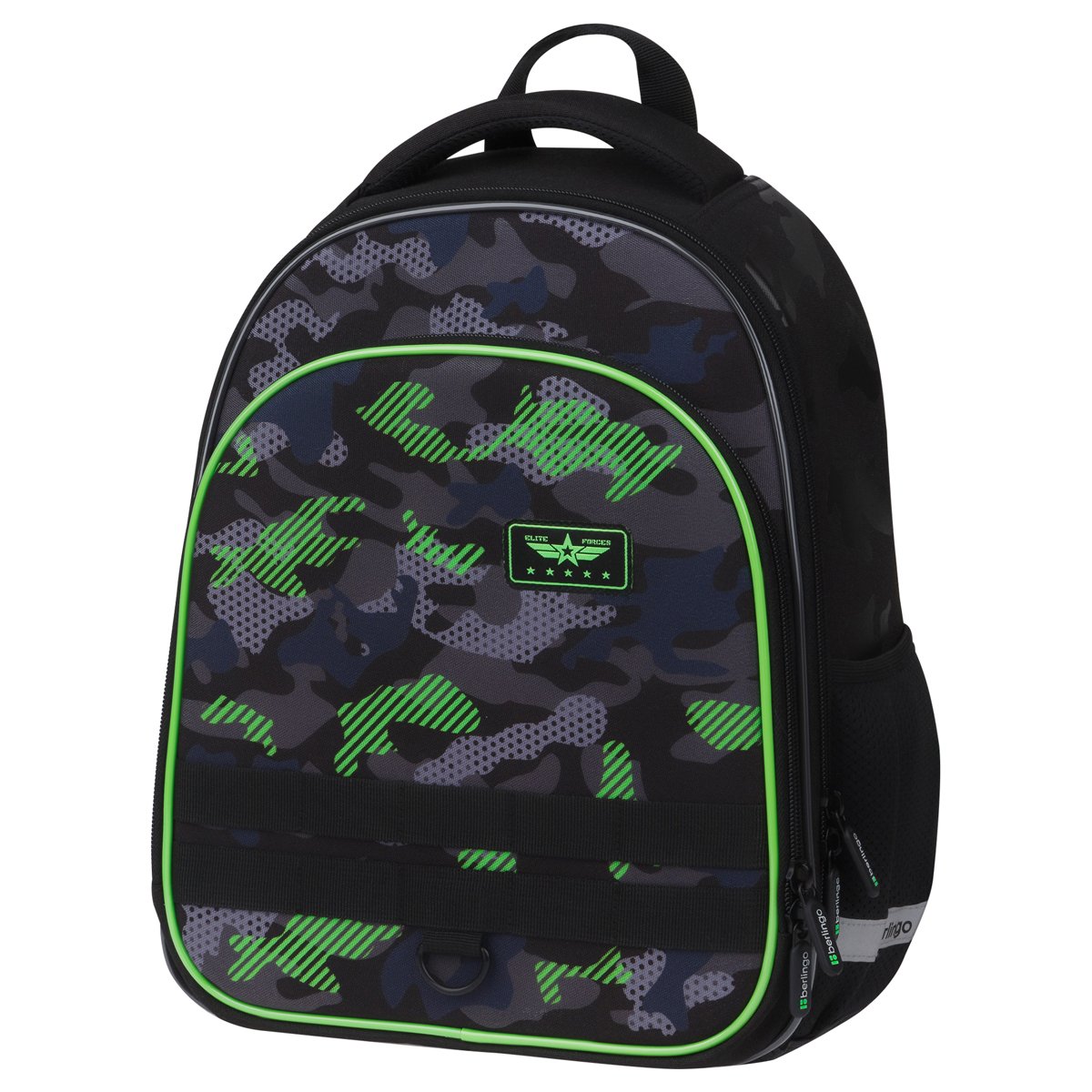 превью Ранец Berlingo Expert Plus «Black and green» 38×29×15см, 2 отделения, 2 кармана, анатомическая спинка