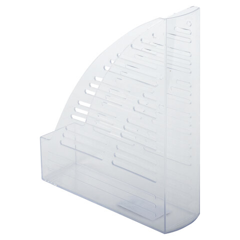 Лоток вертикальный для бумаг BRAUBERG «Standard», 245×70×295 мм, прозрачный, 237223