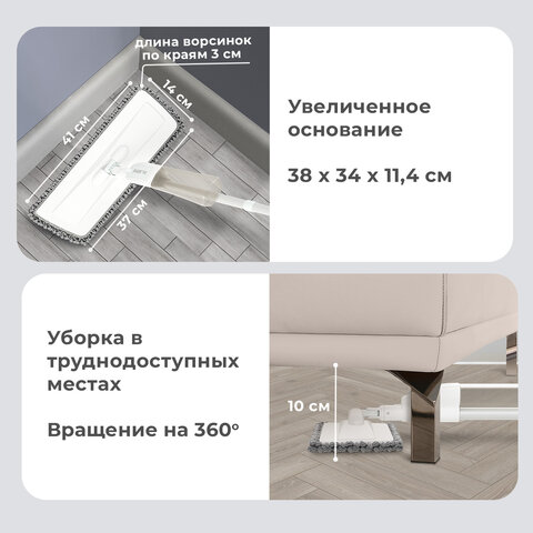 Швабра с распылителем UltraSpray X2 насадки из микрофибры объемный ворсскребокLAIMA609143