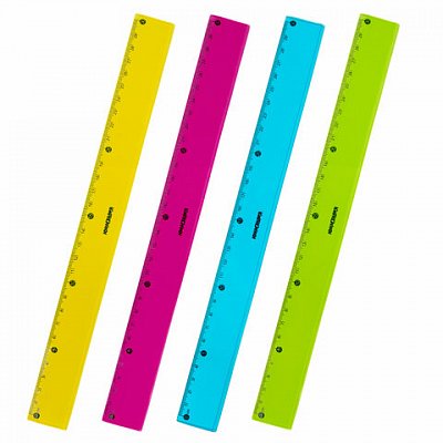 Линейка пластиковая 30 см ЮНЛАНДИЯ «Color»тонированнаяассорти210754