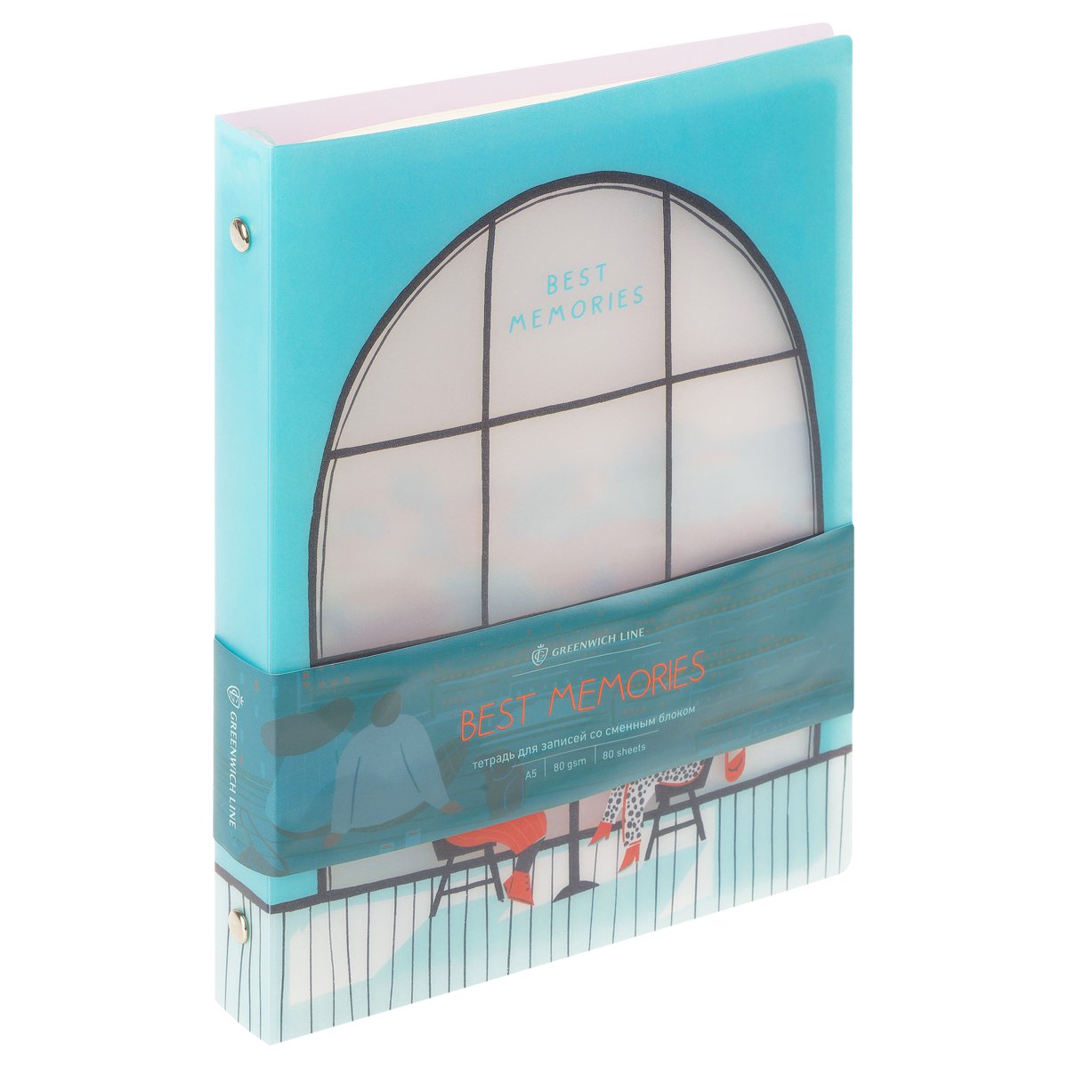 превью Тетрадь на кольцах А5, 80л., Greenwich Line «Best memories», пластиковая обложка, с разделителями