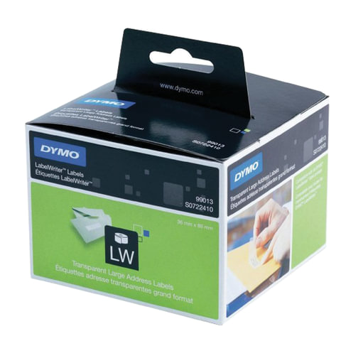 Картридж для принтеров этикеток DYMO Label Writer, этикетка 36×89 мм, в рулоне, 260 шт./рулоне, прозрачные, пластик