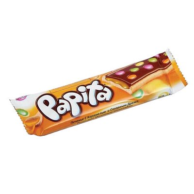 Печенье PAPITA Caramel с карамелью в молочном шоколаде и драже33 г