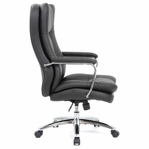 Кресло офисное BRABIX EX-507, рециклированная кожа, хром, черное