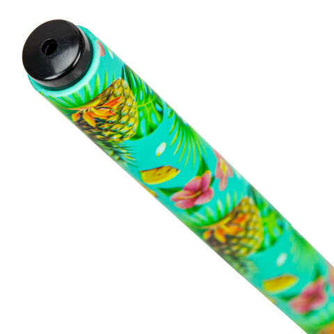 Ручка шариковая BRAUBERG SOFT TOUCH GRIP «PINEAPPLE», СИНЯЯ, мягкое покрытие, узел 0.7 мм