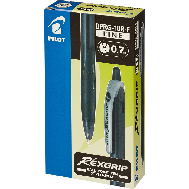 Ручка шариковая PILOT BPRG-10R-F REX GRIP авт.рез.манжет.черная 0,32мм