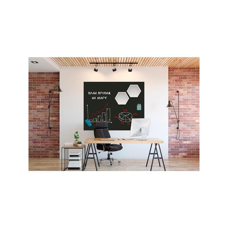 Доска магнитно-меловая самоклеящееся 60×90 см черная с аксессуарами Continent Decor