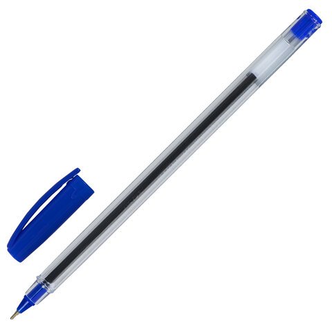 Ручка шариковая масляная STAFF Basic «OBP-306», СИНЯЯ, игольчатый узел 0.7 мм, линия письма 0.35 мм