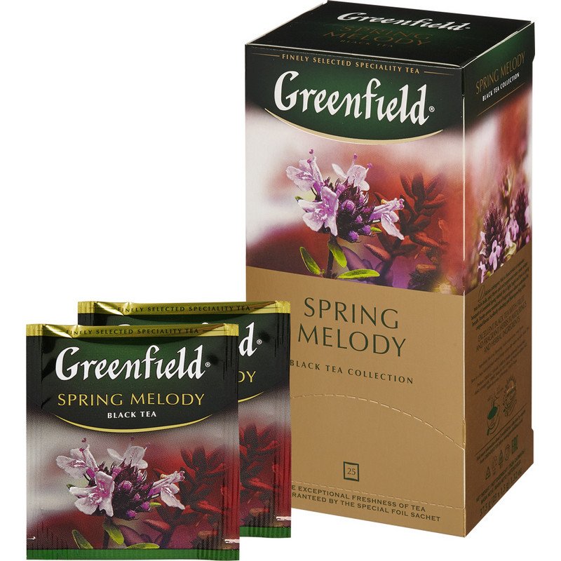 превью Чай Greenfield Spring Melody (черный с чабрецом, 25пак/уп)