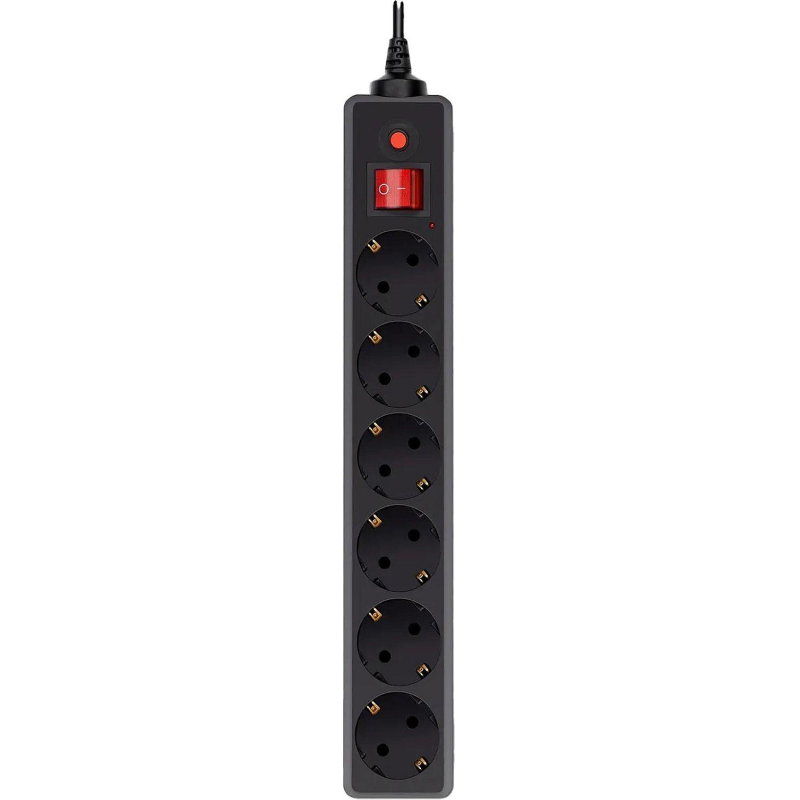превью Сетевой фильтр Buro 600SH-16-3-B 3м (6 розеток) черный (коробка)