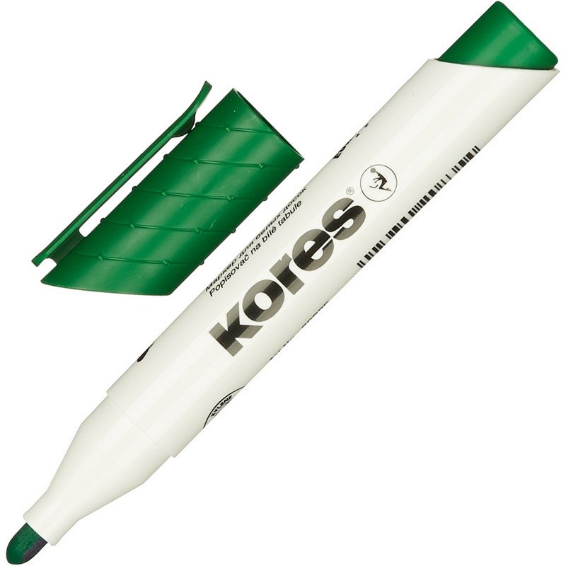 Набор маркеров для досок Kores 20863 с губкой, 3 мм, 4 шт.