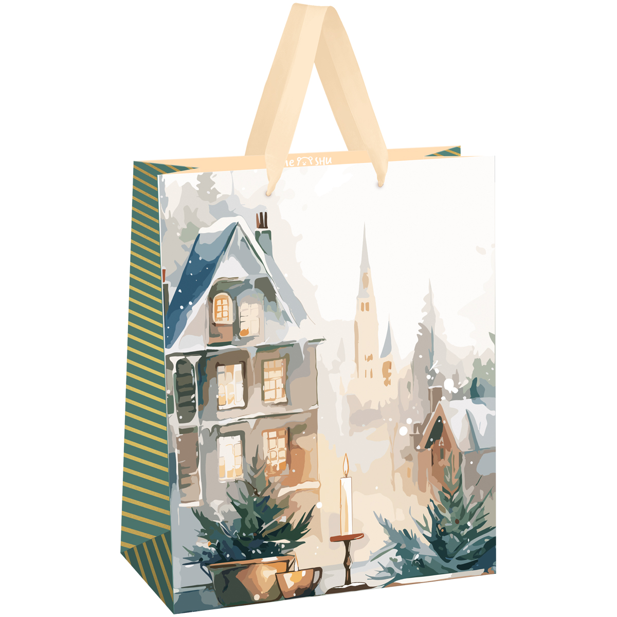 Пакет подарочный 33×42×12см MESHU «Christmas mood», фольга, матовая ламинация