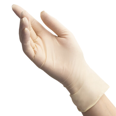 Перчатки латексные смотровые 50 пар (100 шт. ), размер S (малый), BENOVY Latex Chlorinated