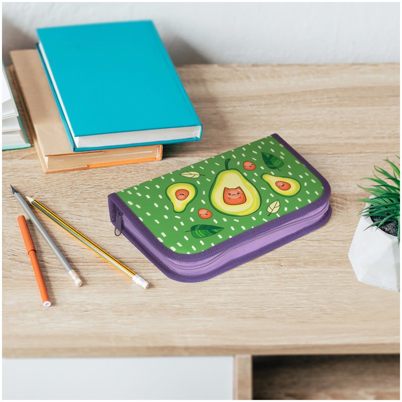 Пенал 1 отделение, 210×130 ArtSpace «Avocado», две откидные секции, ткань