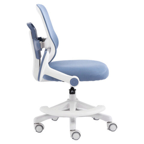Кресло детское с подставкой для ног BRABIX KIDS «MG-215», сетка/ткань TW, голубое