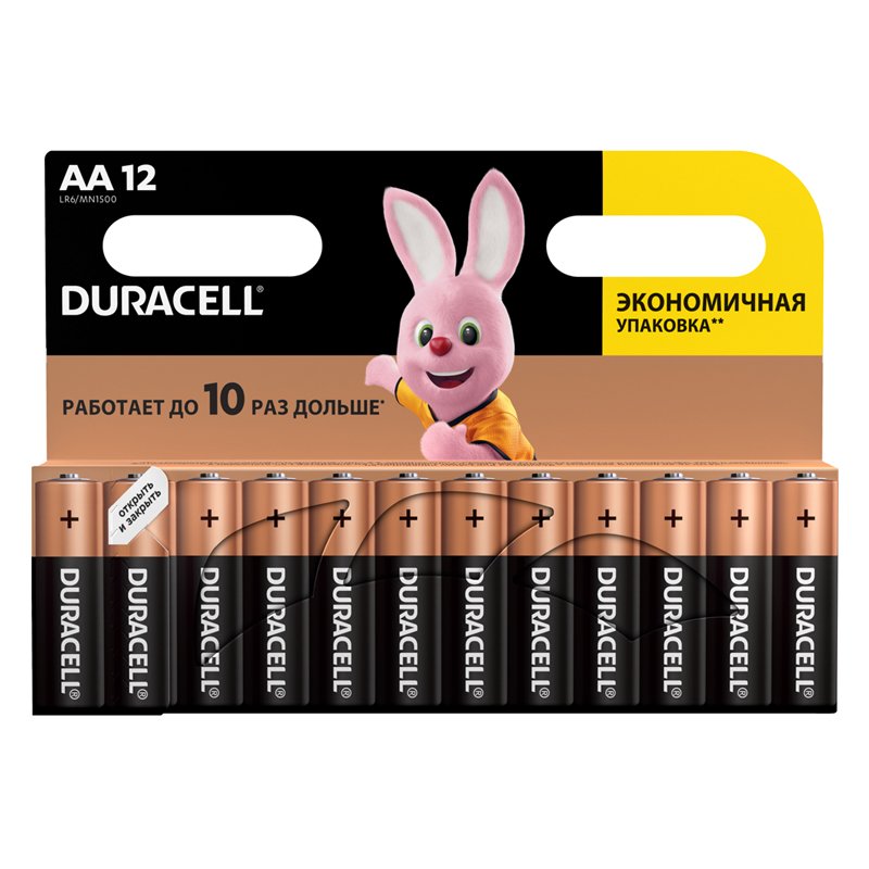 Элементы питания батарейка DURACELL AA/LR6 алкалин. бл/12
