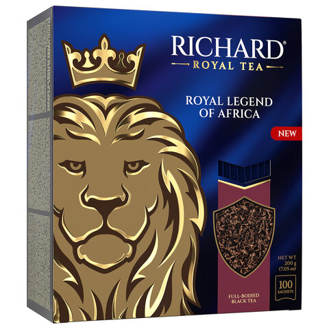 Чай RICHARD «Royal legend of Africa» черный, 100 пакетиков в конвертах по 2 г