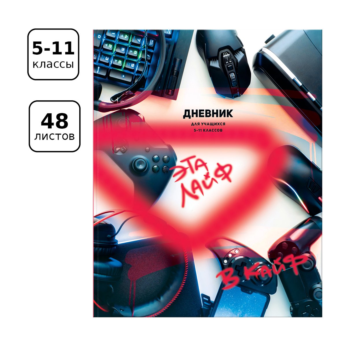 Дневник 5-11 кл. 48л. ЛАЙТ BG «В кайф», матовая ламинация, выборочный лак