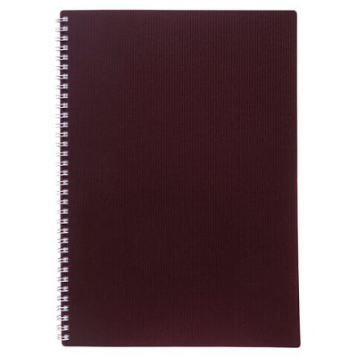 Тетрадь обложка пластик, А4, 80 л., гребень, клетка, HATBER, «VELVET» Бордо, 081564