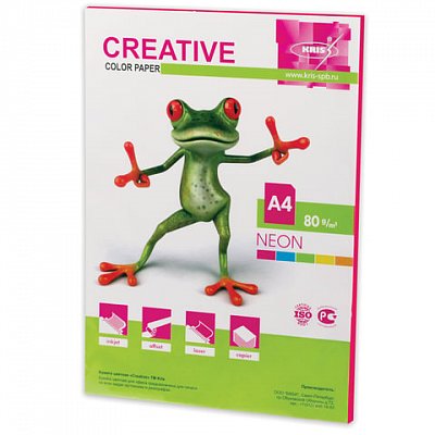 Бумага CREATIVE color (Креатив), А4, 80 г/м2, 50 л., неон малиновая, БНpr-50м