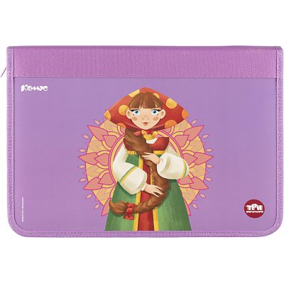 Папка для тетрадей Комус Три Богатыря Любава, А4с рез, ткн,340×235х30, ПТ-Р4