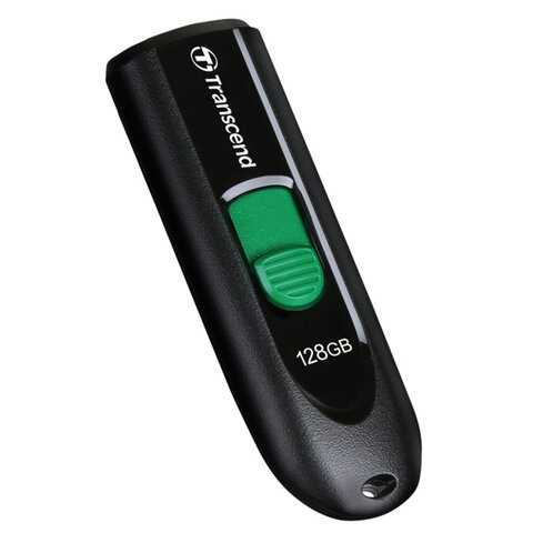 превью Флеш-диск 128GB TRANSCEND JetFlash 790C, разъем USB 3.2, черный/зеленый