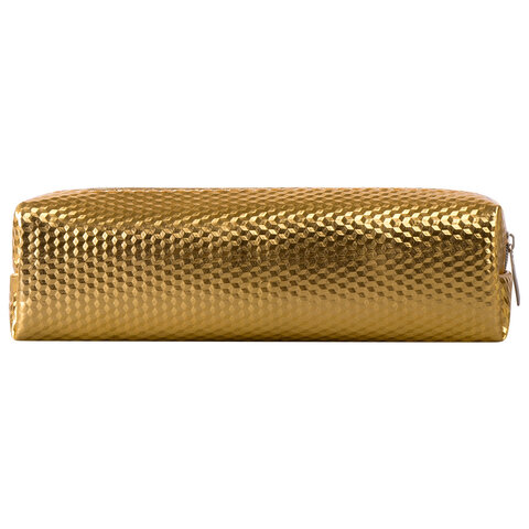 Пенал-косметичка BRAUBERG, глянцевый, мягкий, «Celebrity Gold», 21×5×6 см, 228992